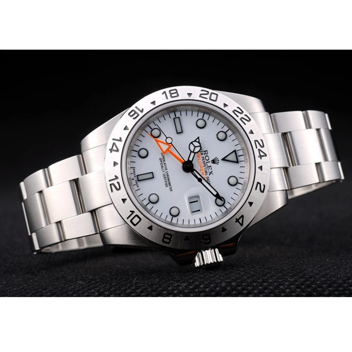 AAA Replica Watches White Dial Watch Stainless Steel Bezel Explorer Rolex 0702